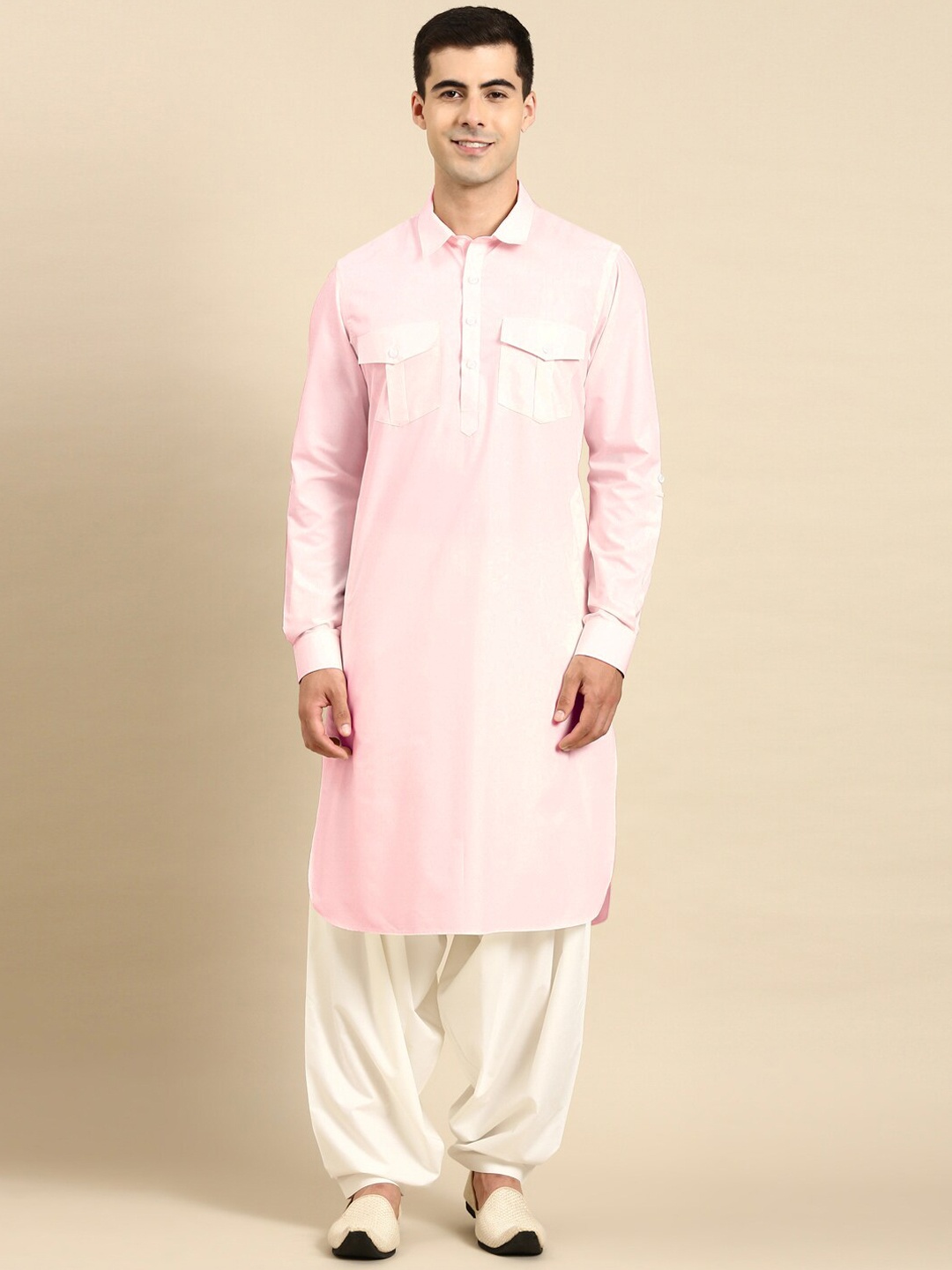 

TheEthnic.Co Regular Pure Cotton Kurta with Salwar, Pink