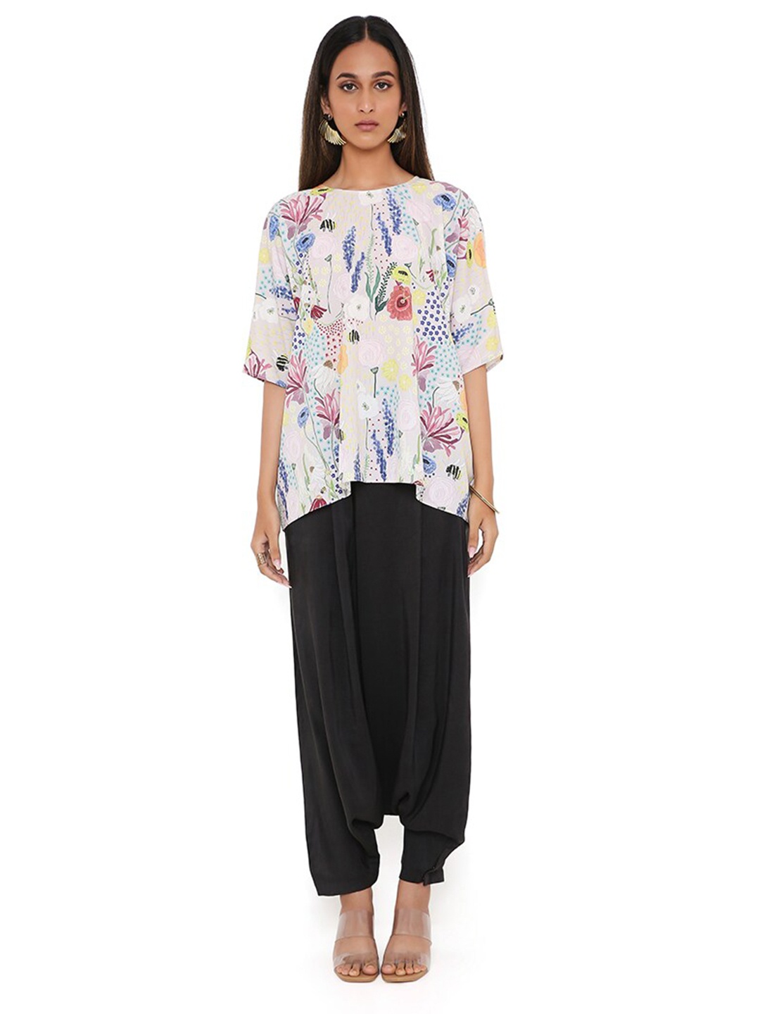 

PS PRET BY PAYAL SINGHAL Floral Printed Round Neck Top, White