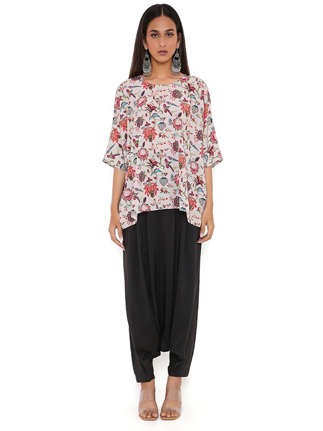 

PS PRET BY PAYAL SINGHAL Floral Printed Round Neck Top, Khaki