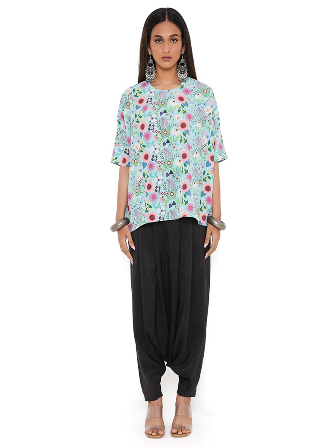 

PS PRET BY PAYAL SINGHAL Floral Print Regular Top, Green