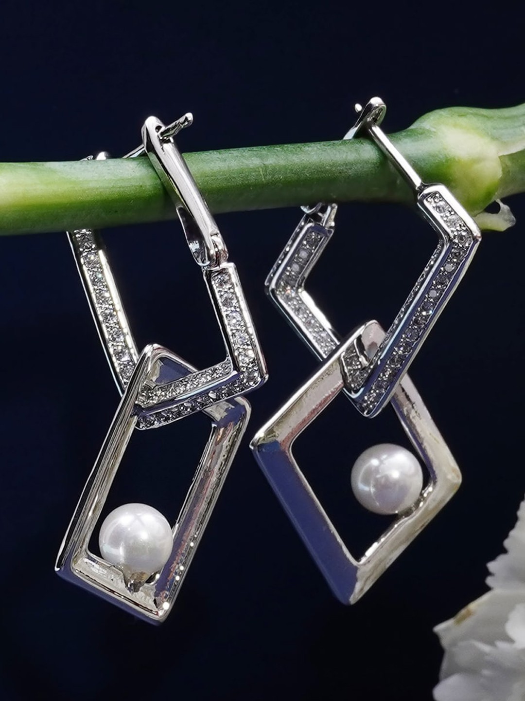 

Designbox Geometric Hoop Earrings, Silver