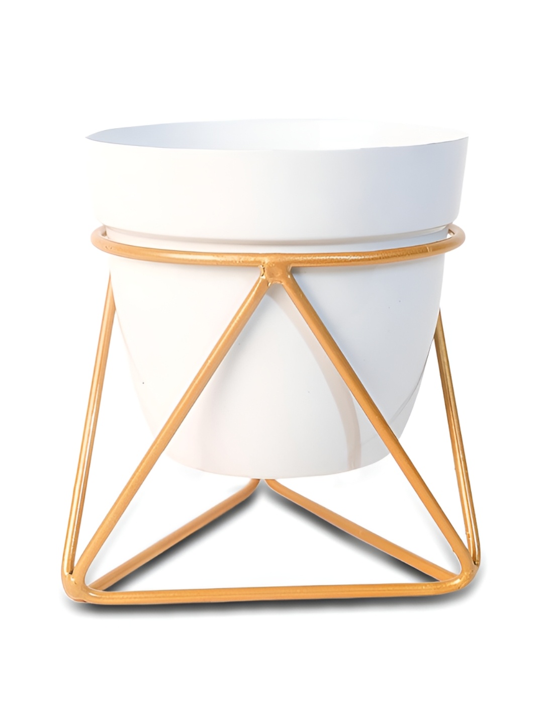 

Kuber Industries White Metal Planter with Stand