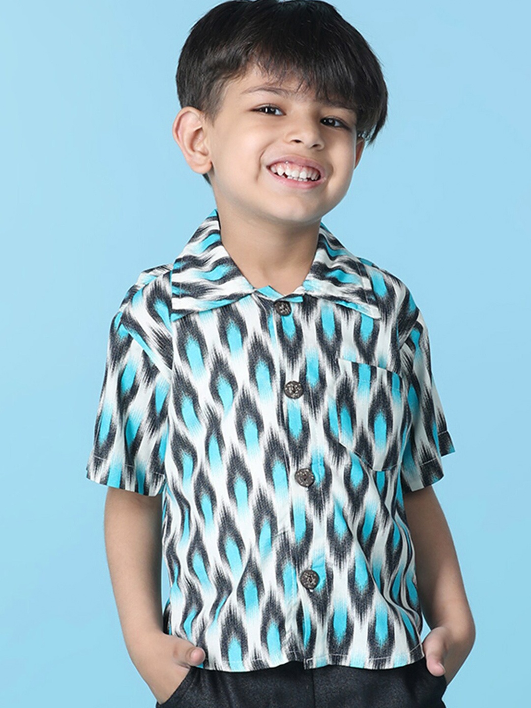 

Cutiekins Boys Abstract Printed Casual Shirt, Off white