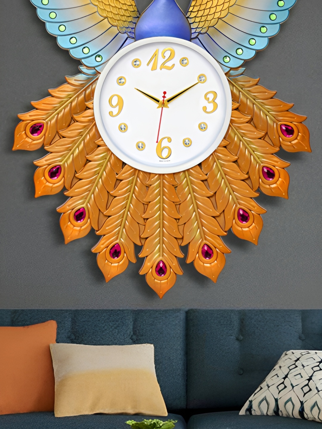 

Attractionz Orange and White Textured Analogue Contemporary Wall Clock