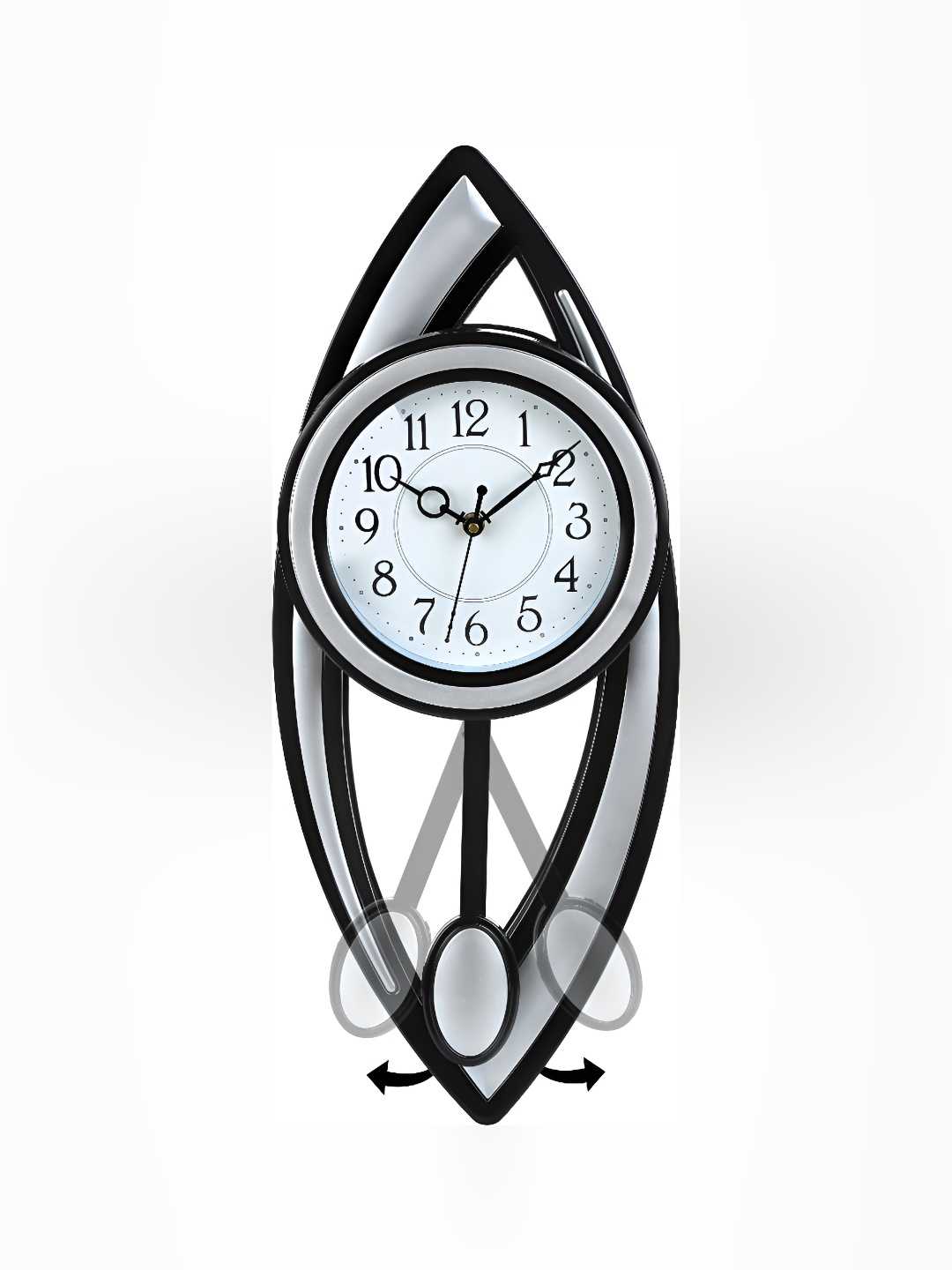 

Attractionz Silver-Toned Textured Contemporary Pendulum Wall Clock