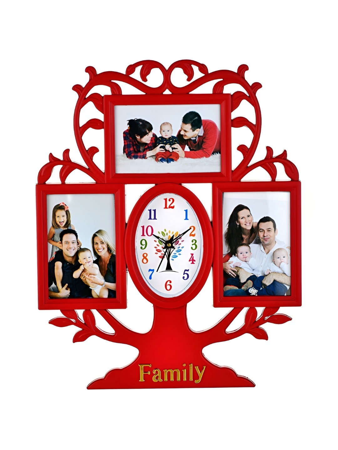 

Attractionz Red & White Oval Textured Analogue Contemporary Wall Clock