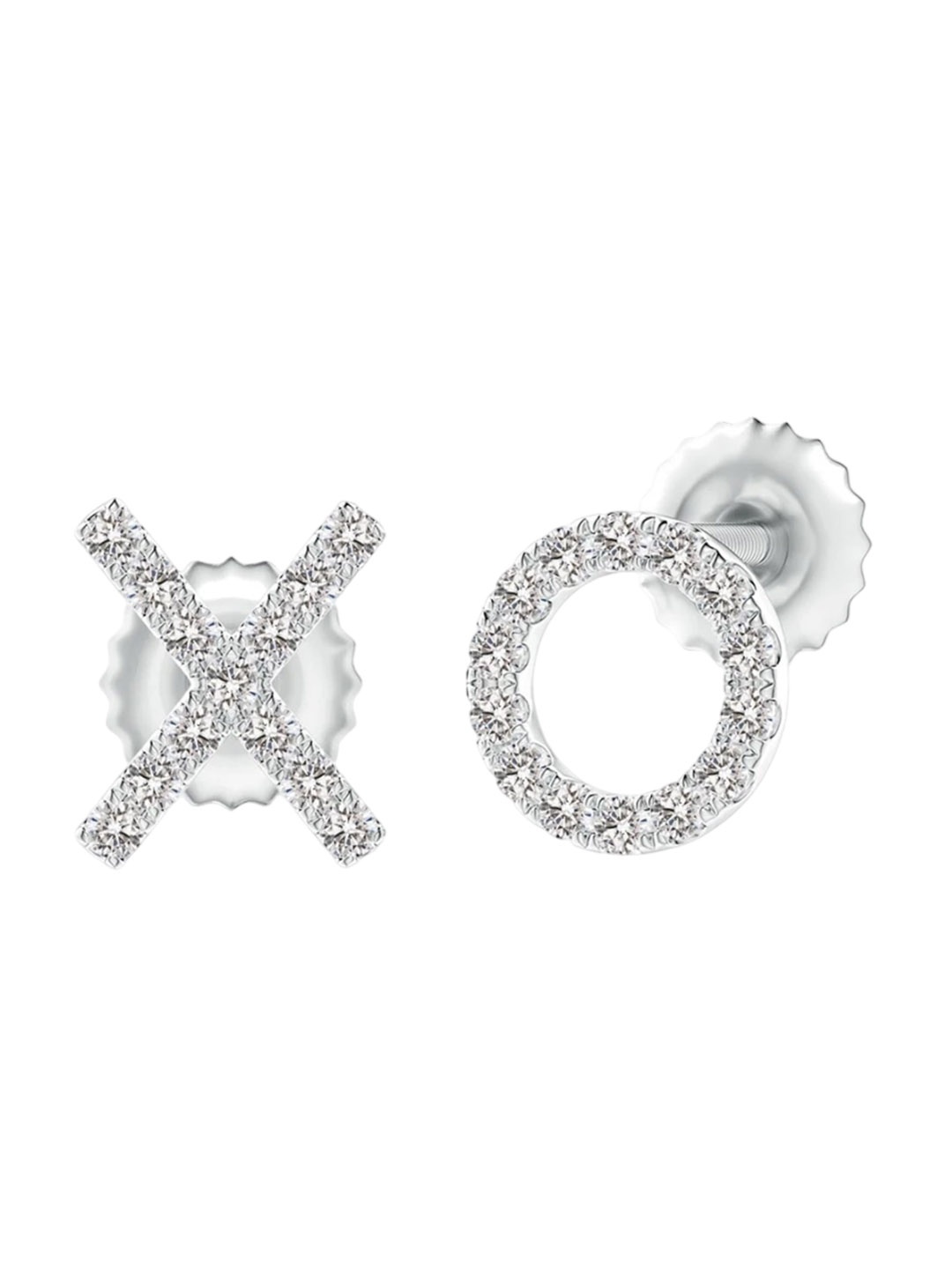 

Angara 14KT White Gold Diamond Studded Earrings-1.21 gm, Silver