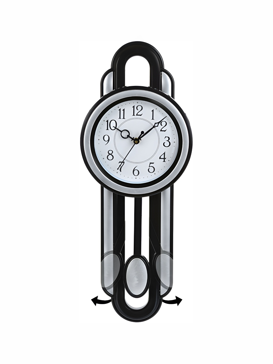 

Attractionz Silver-Toned & Black Round Textured Analogue Contemporary Wall Clock