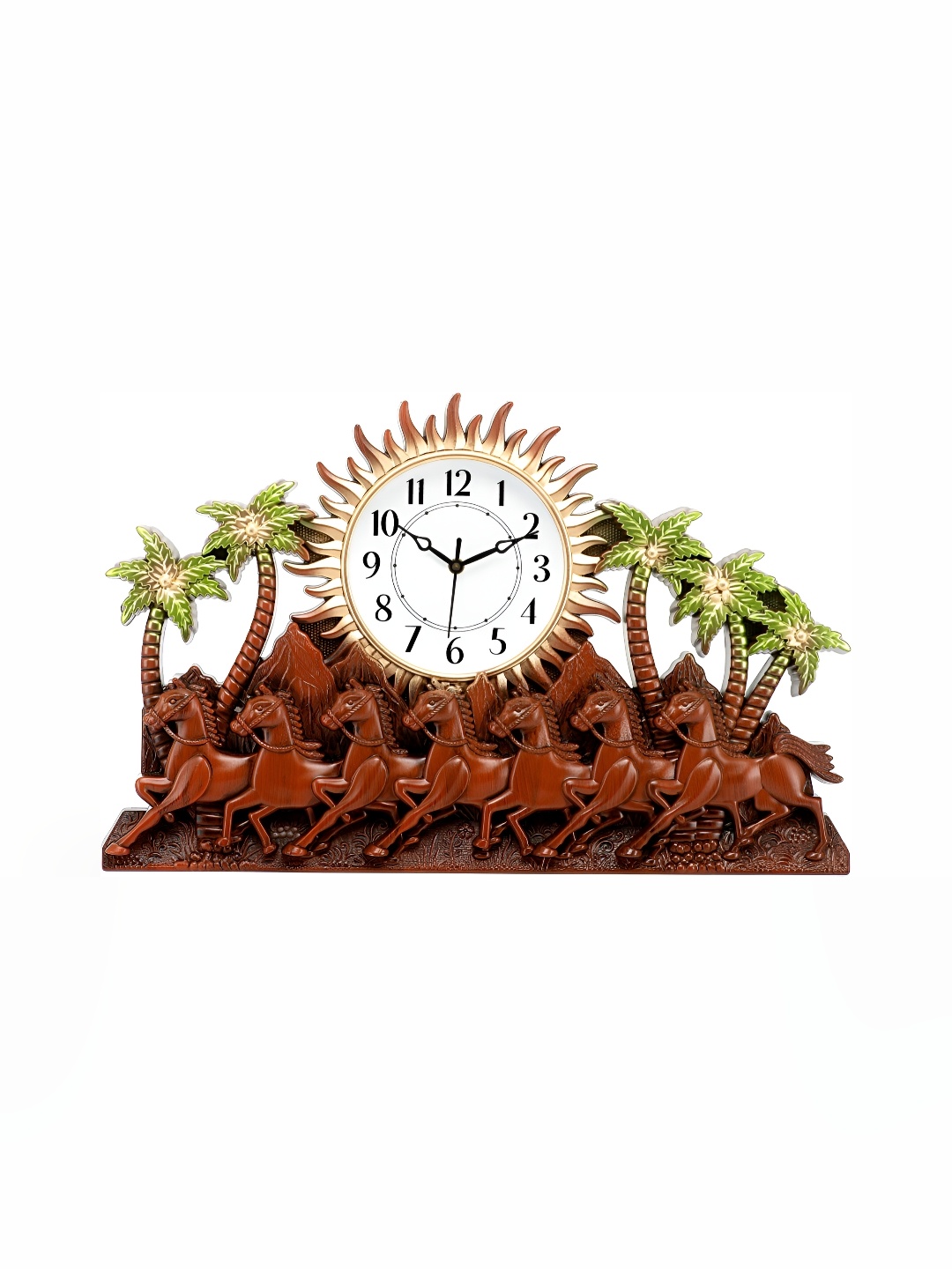 

Attractionz Gold Toned Textured Contemporary Round Wall Clock