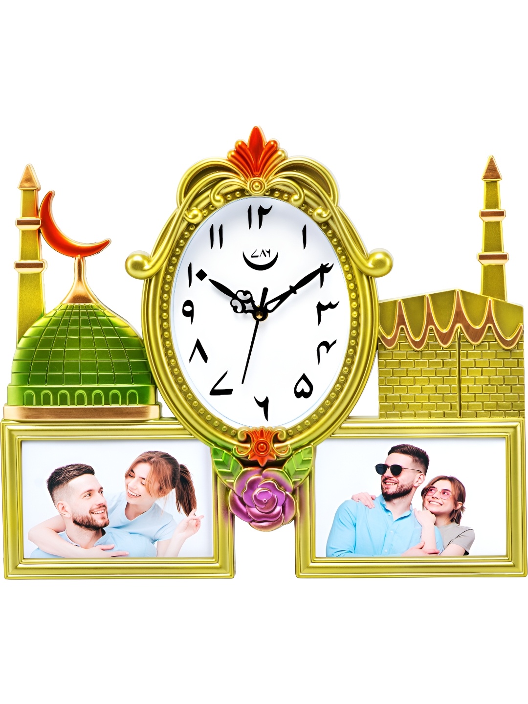

Attractionz Gold-Toned & White Textured Contemporary Oval Wall Clock