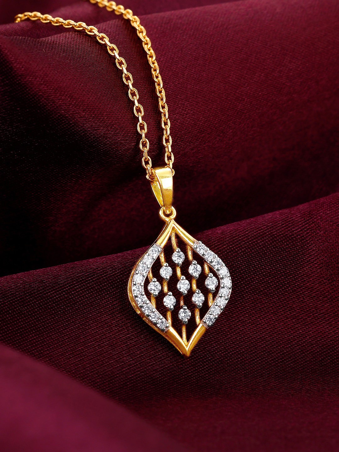 

GIVA 14K Yellow Gold Dreamy Tenderness Diamond Pendant- 1.67 gm without chain