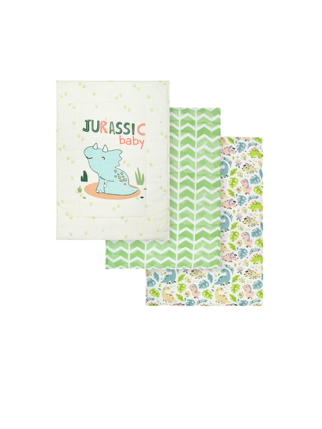 

TIDY SLEEP Infants 3 Pcs Printed Pure Cotton Changing Mats, White
