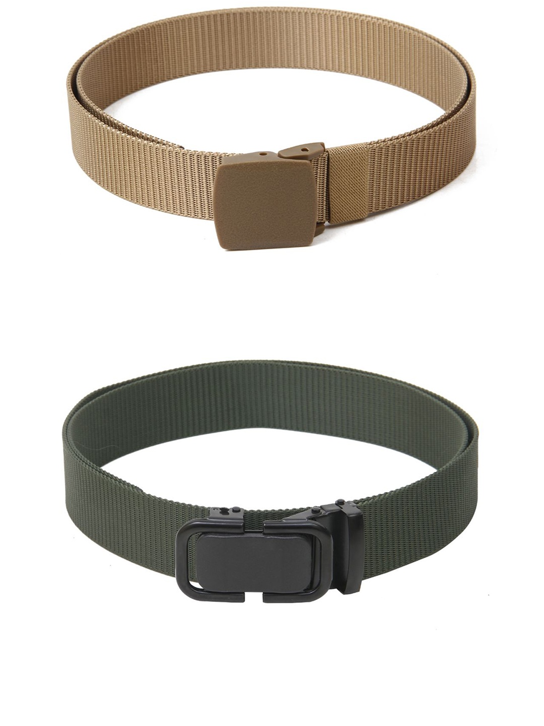 

Calvadoss Men Set Of 2 Textured Belts, Beige