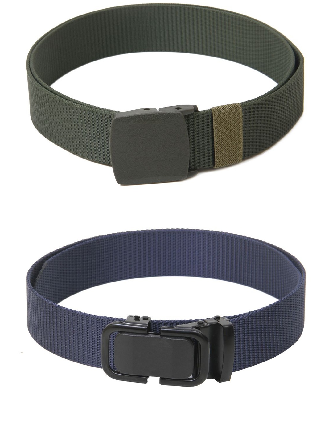 

Calvadoss Men Set of 2 Textured Belts, Green