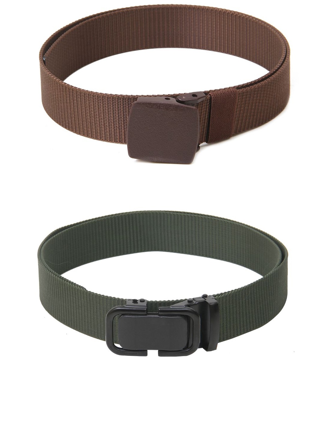

Calvadoss Men Set of 2 Textured Belts, Brown