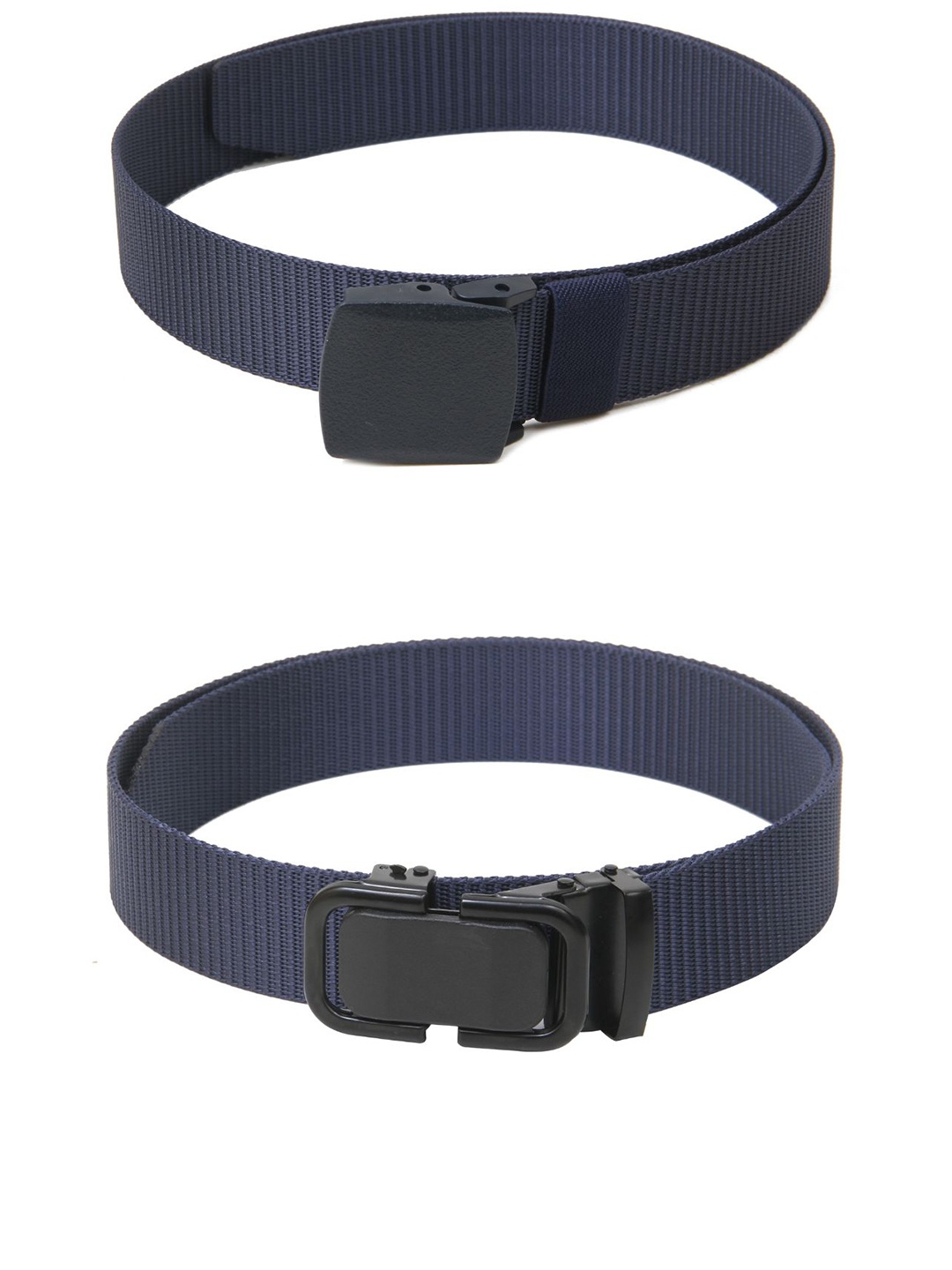 

Calvadoss Men Set Of 2 Textured Wide Belts, Navy blue