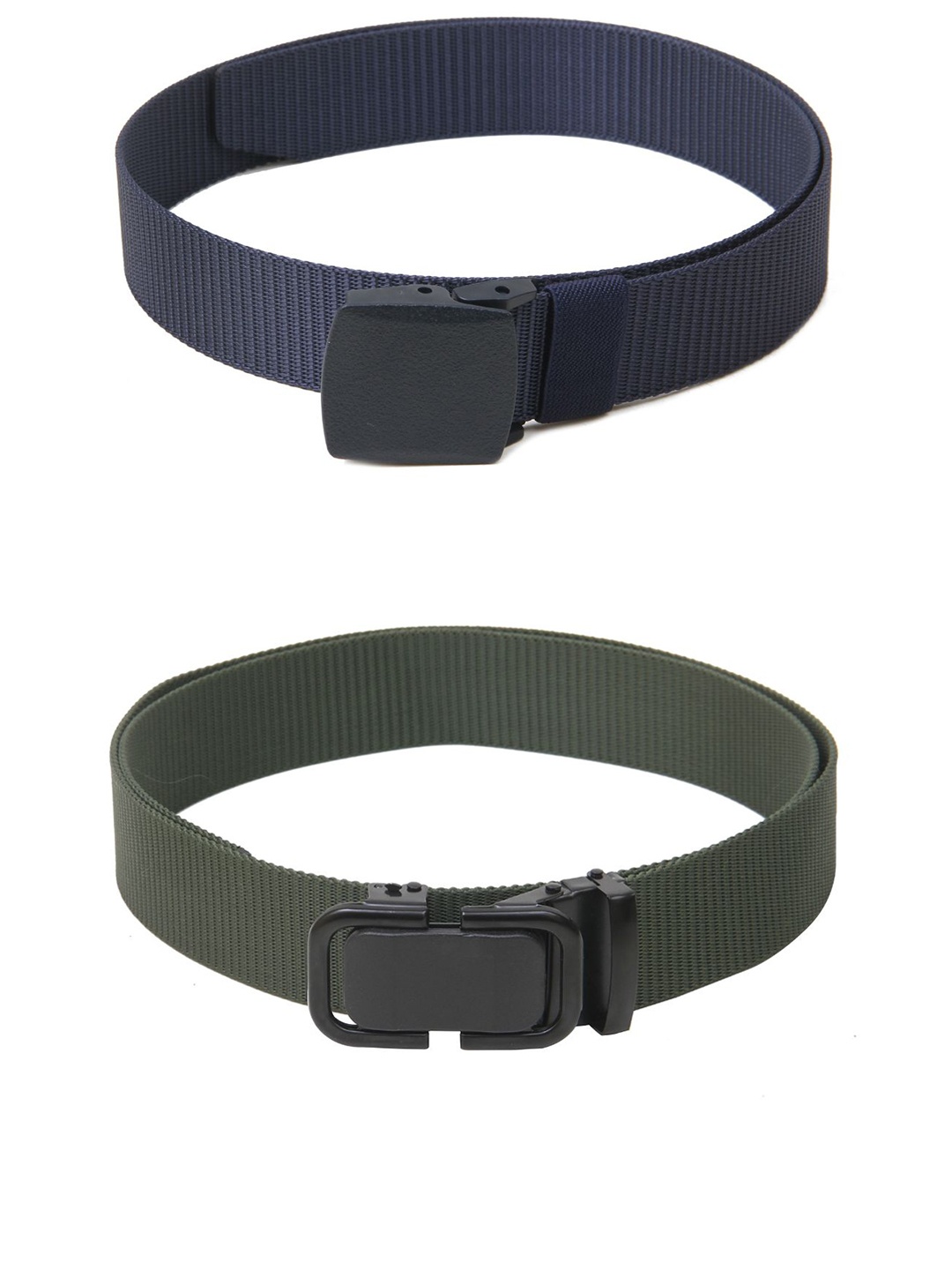 

Calvadoss Men Set of 2 Textured Belts, Navy blue