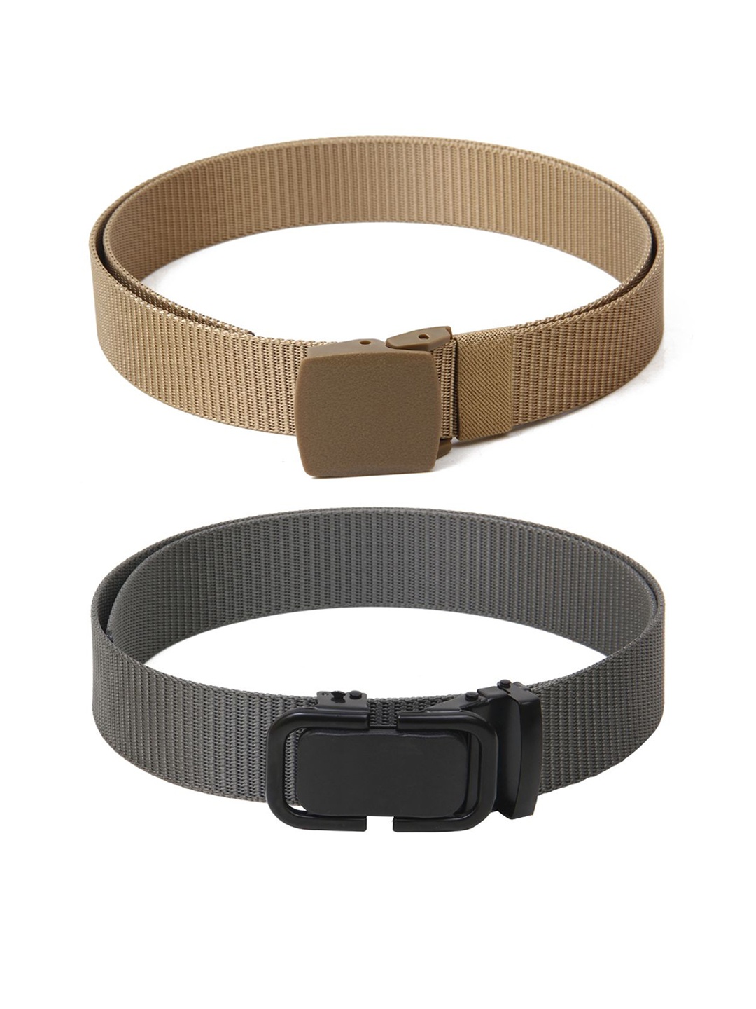 

Calvadoss Men Set Of 2 Textured Wide Belts, Beige