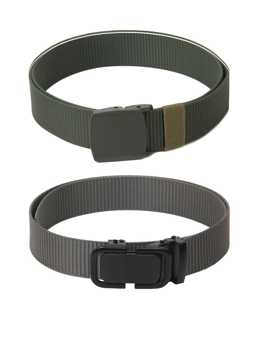 

Calvadoss Men Set Of 2 Textured Wide Belts, Green