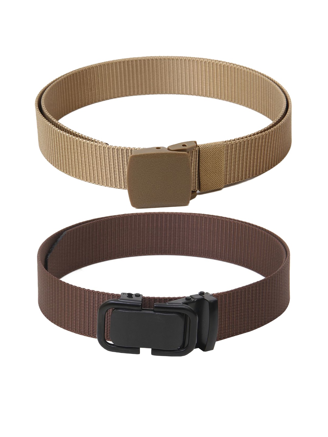 

Calvadoss Men Set Of 2 Textured Belts, Beige