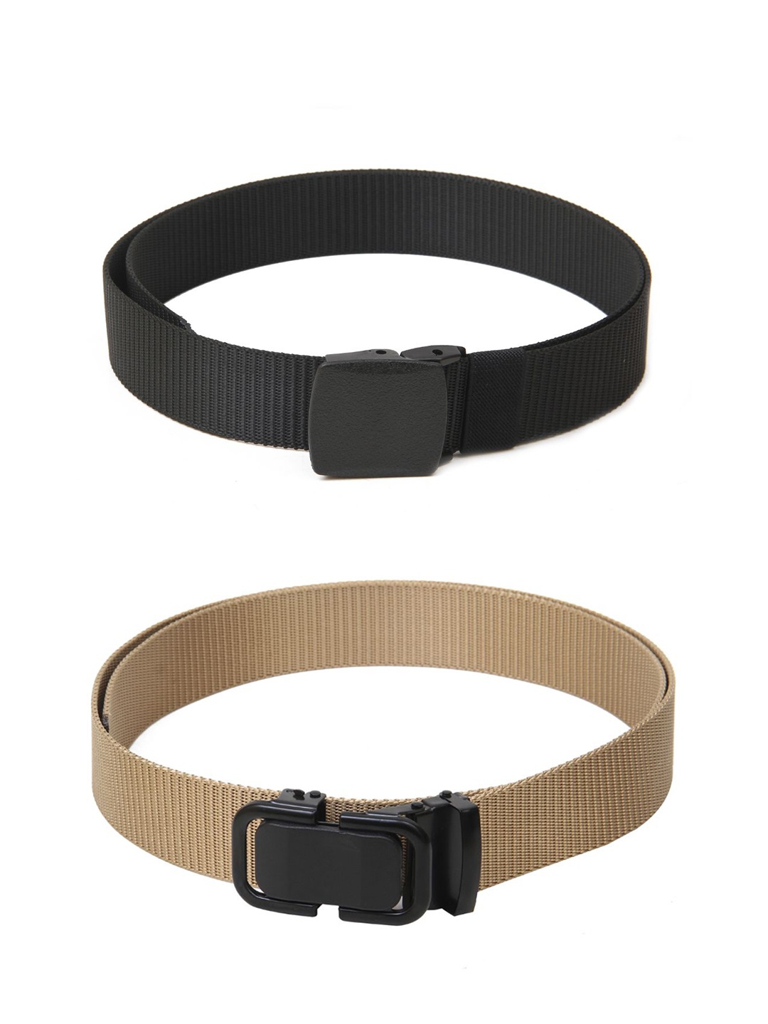 

Calvadoss Men Set Of 2 Textured Wide Belts, Black