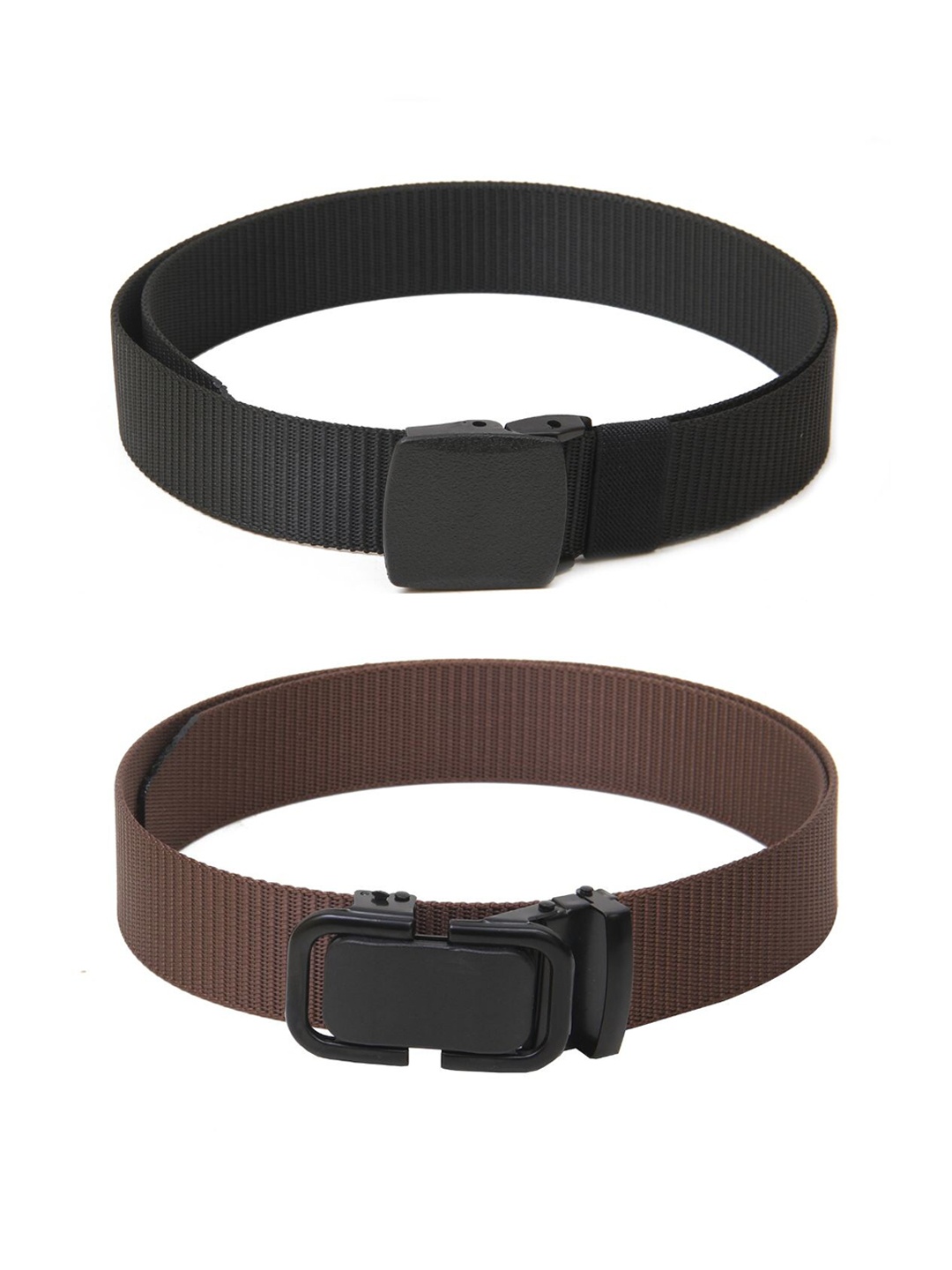 

Calvadoss Men Set of 2 Textured Belts, Black