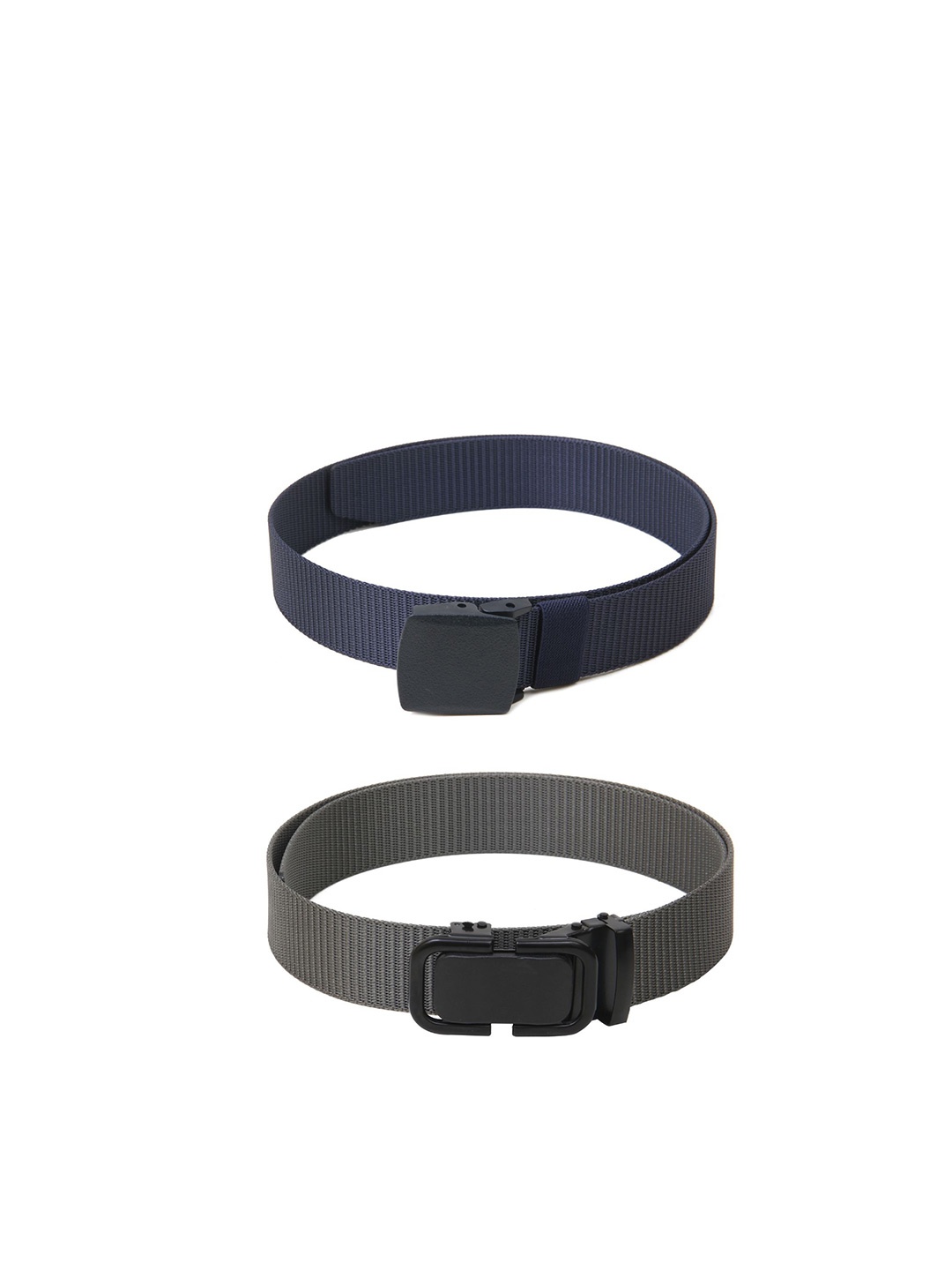 

Calvadoss Men Set of 2 Textured Belts, Navy blue