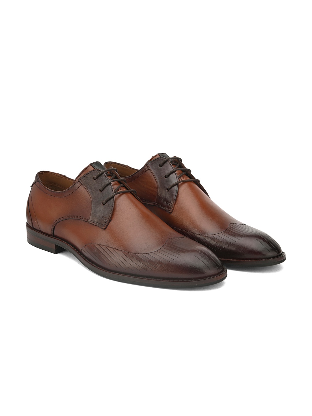 

Alberto Torresi Men Leather Formal Derbys, Tan