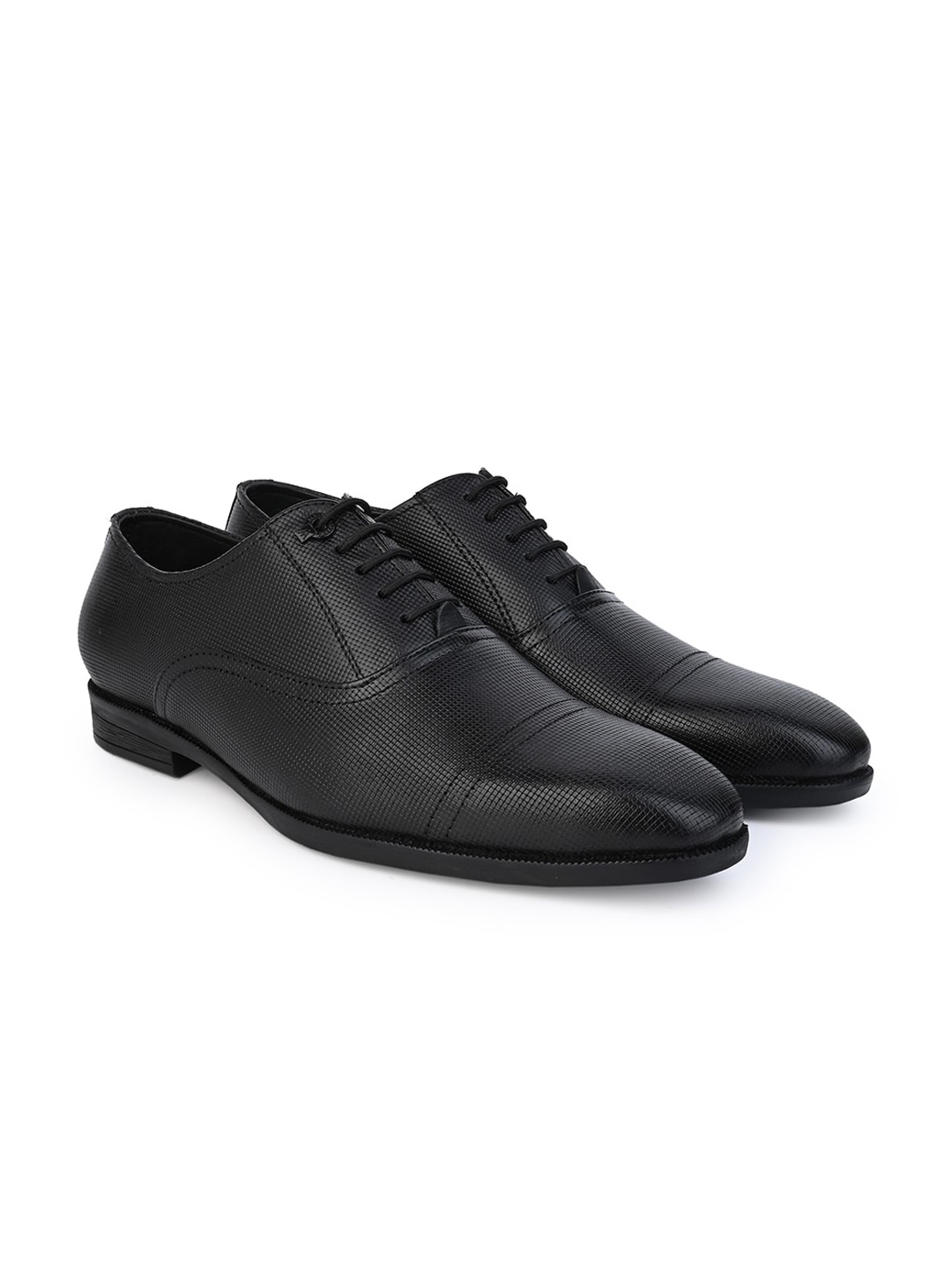 

Alberto Torresi Men Textured Formal Derby, Black