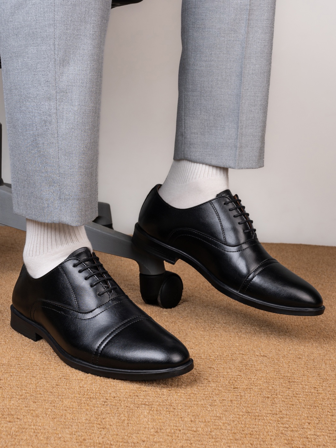 Alberto Torresi Men Formal Oxfords, Black