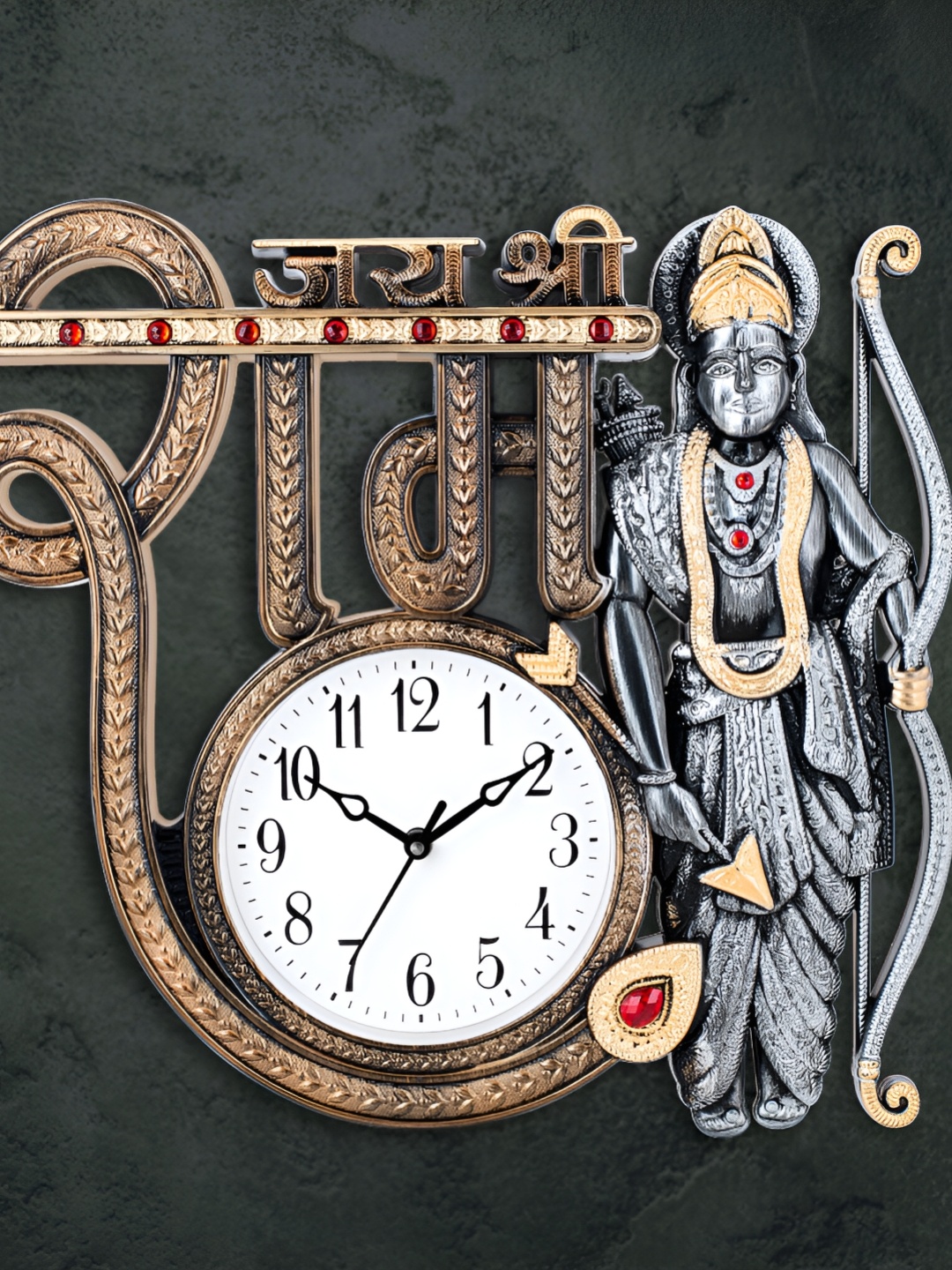 

Attractionz Silver Toned Analogue Wall Clock