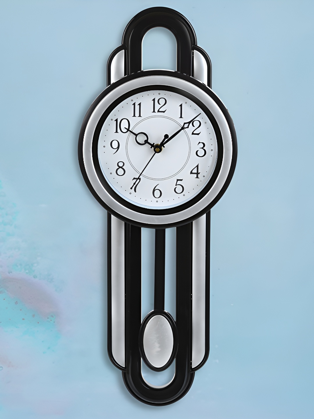 

Attractionz Silver-Toned Analogue Wall Clock