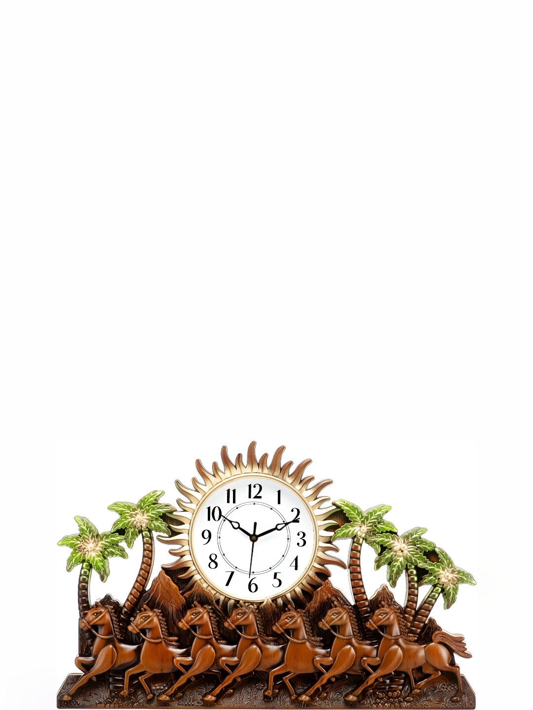 

Attractionz Beige & White Textured Contemporary Round Shaped Pendulum Wall Clock