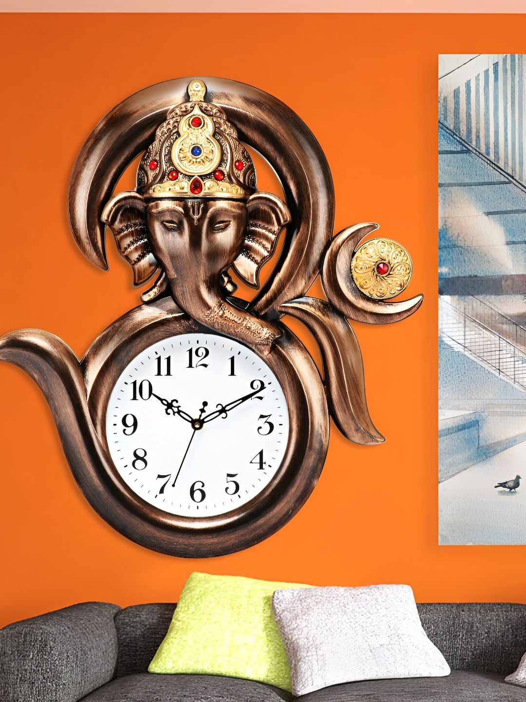 

Attractionz Brown Contemporary Round Wall Clock