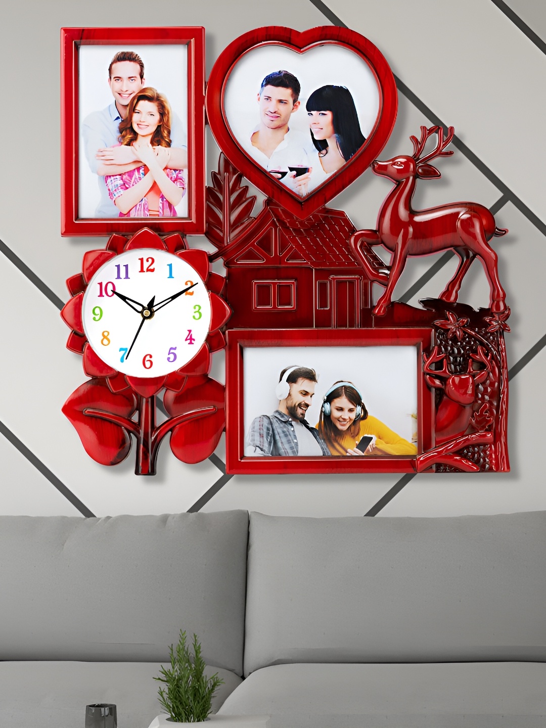 

Attractionz Red Round Contemporary Wall Clock