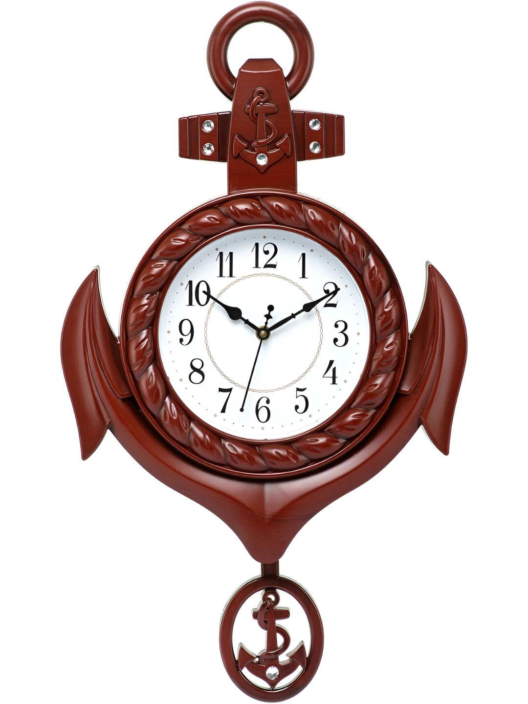 

Attractionz Brown & White Round Shaped Contemporary Pendulum Analogue Wall Clock