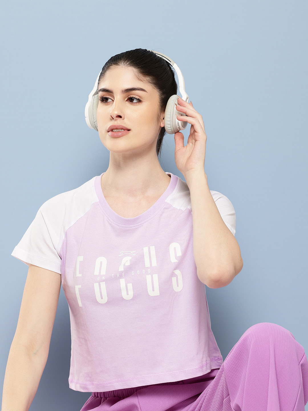

Slazenger Typography Pure Cotton Boxy T-shirt, Lavender