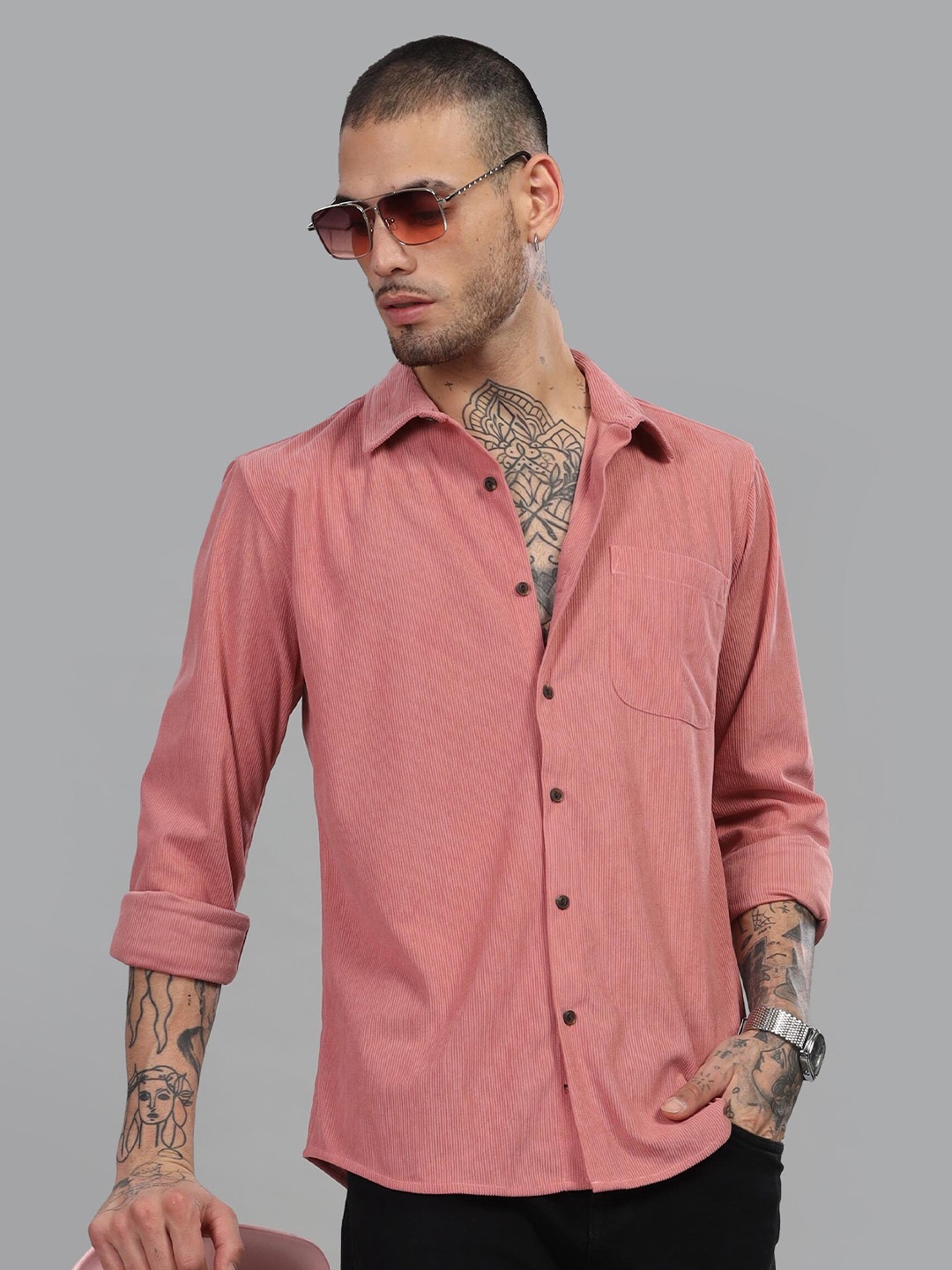 

HERE&NOW Slim Fit Casual Shirt, Pink