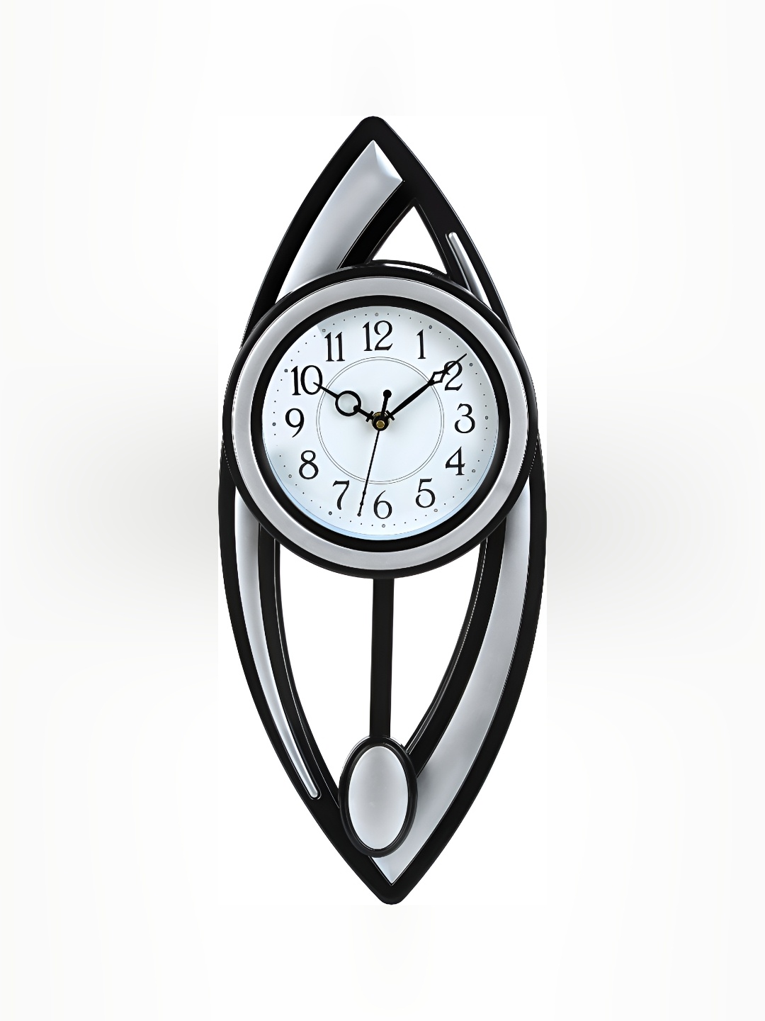 

Attractionz Silver-Toned Contemporary Round Shaped Pendulum Wall Clock