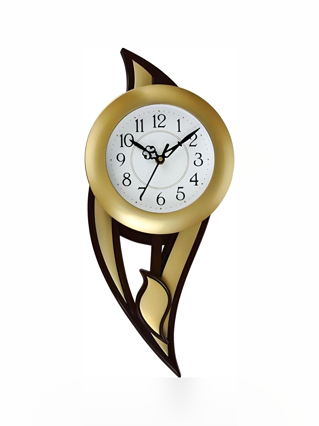 

Attractionz Gold-Toned and White Contemporary Analogue Wall Clock