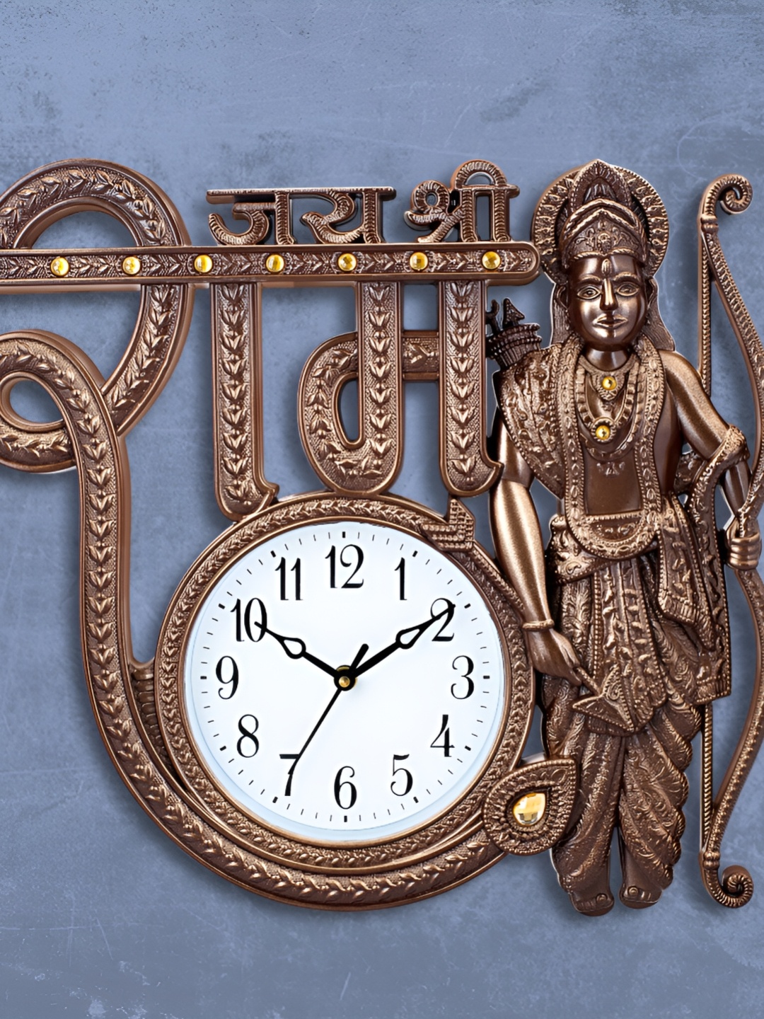 

Attractionz Beige Round Shaped Embellished Analogue Wall Clock