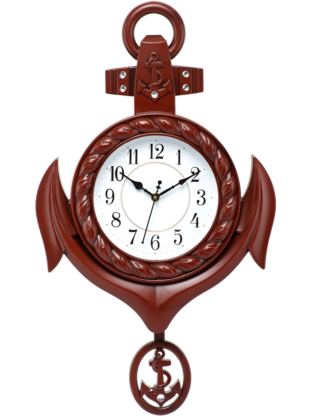 

Attractionz Brown & White & White Textured Round Shaped Traditional Wall Clock