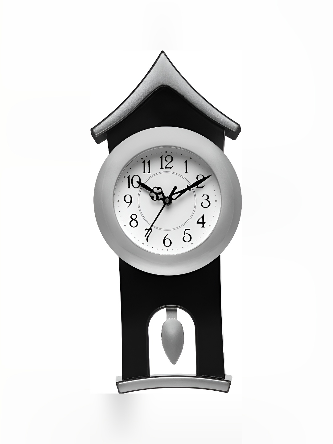 

Attractionz Silver-Toned and Black Contemporary Analogue Wall Clock