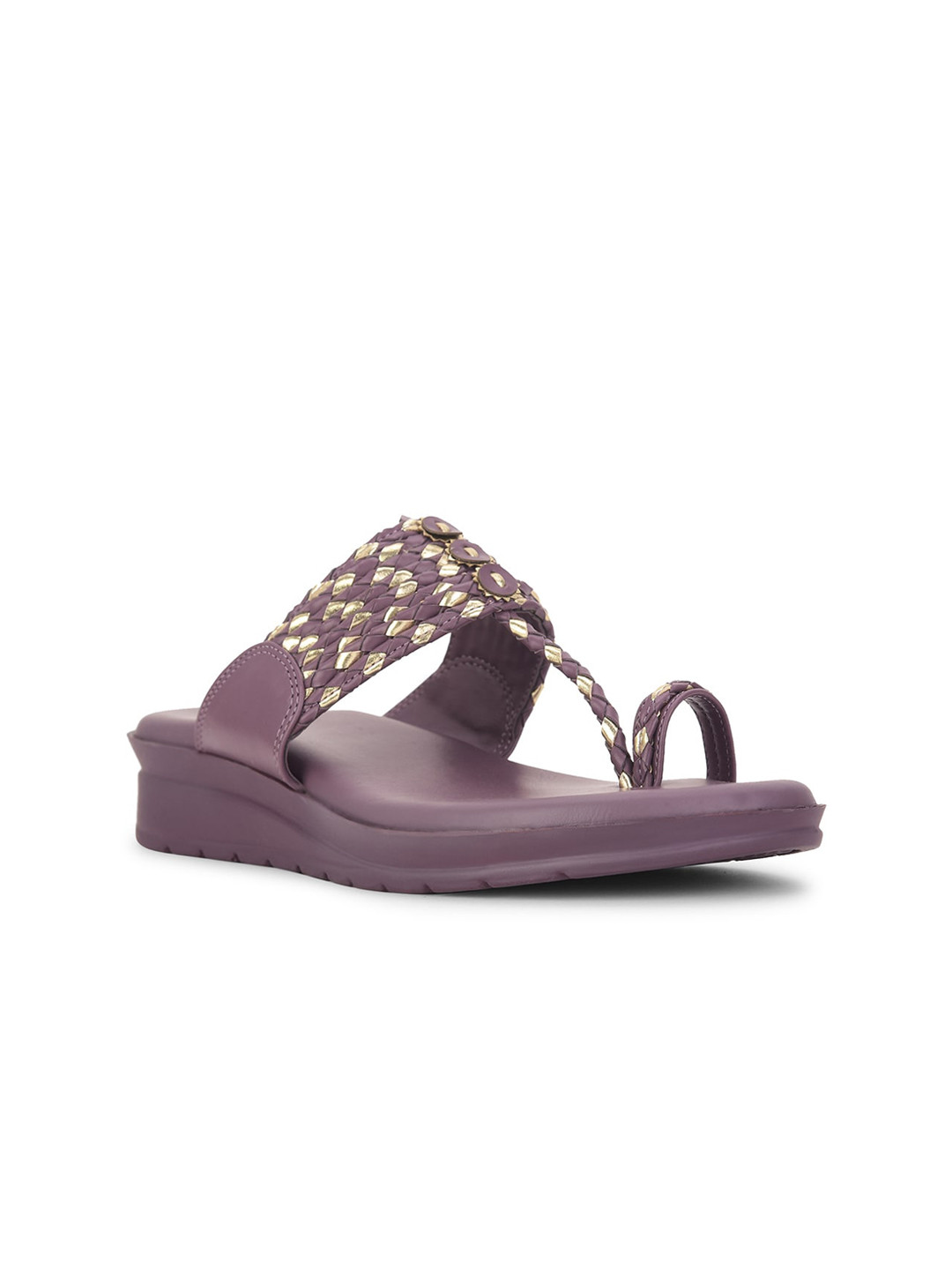 

Bata Embellished One Toe Flats, Purple