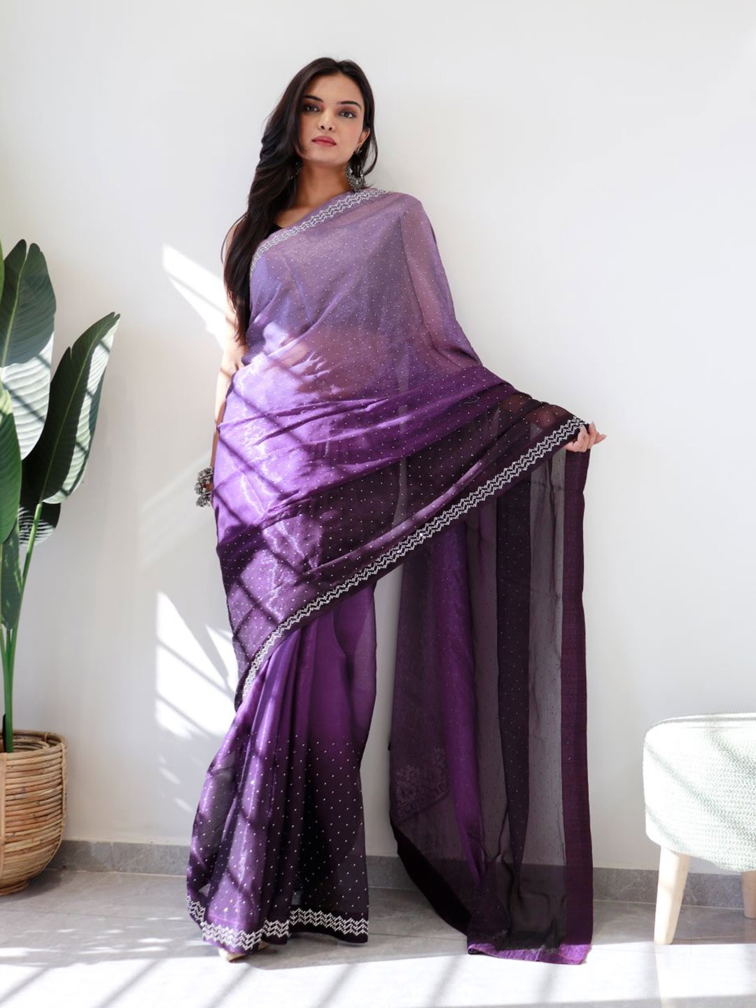 

Anouk Ombre Dyed Saree, Purple