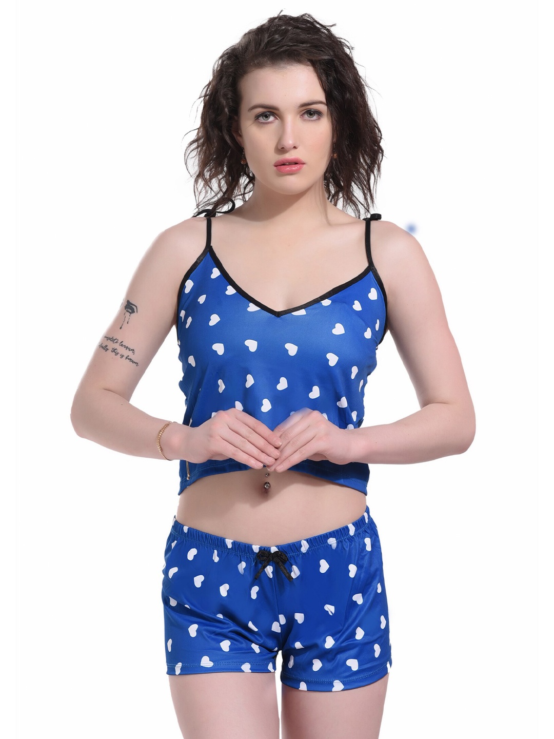

SGC SWEDEN Printed Shoulder Straps Baby Doll, Blue