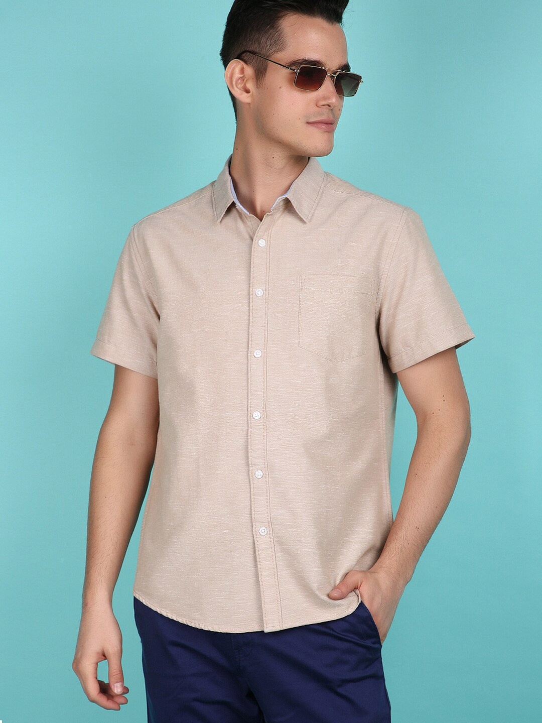 

V-Mart Spread Collar Casual Shirt, Khaki