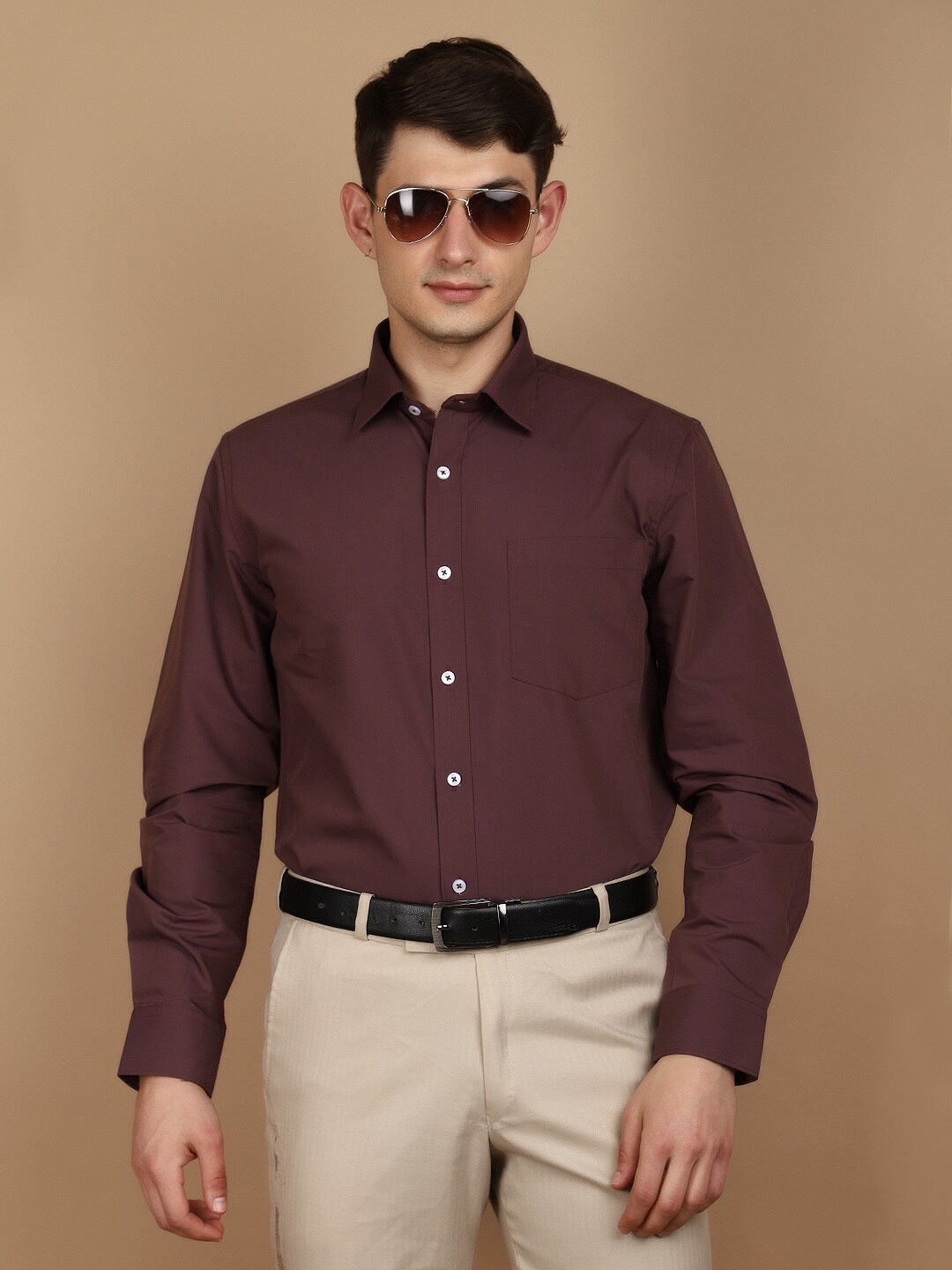 

V-Mart Spread Collar Formal Shirt, Purple