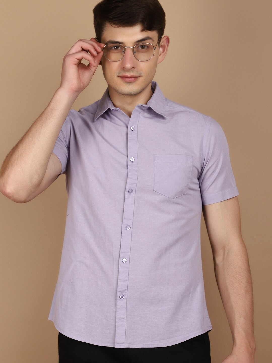 

V-Mart Slim Fit Spread Collar Casual Shirt, Purple