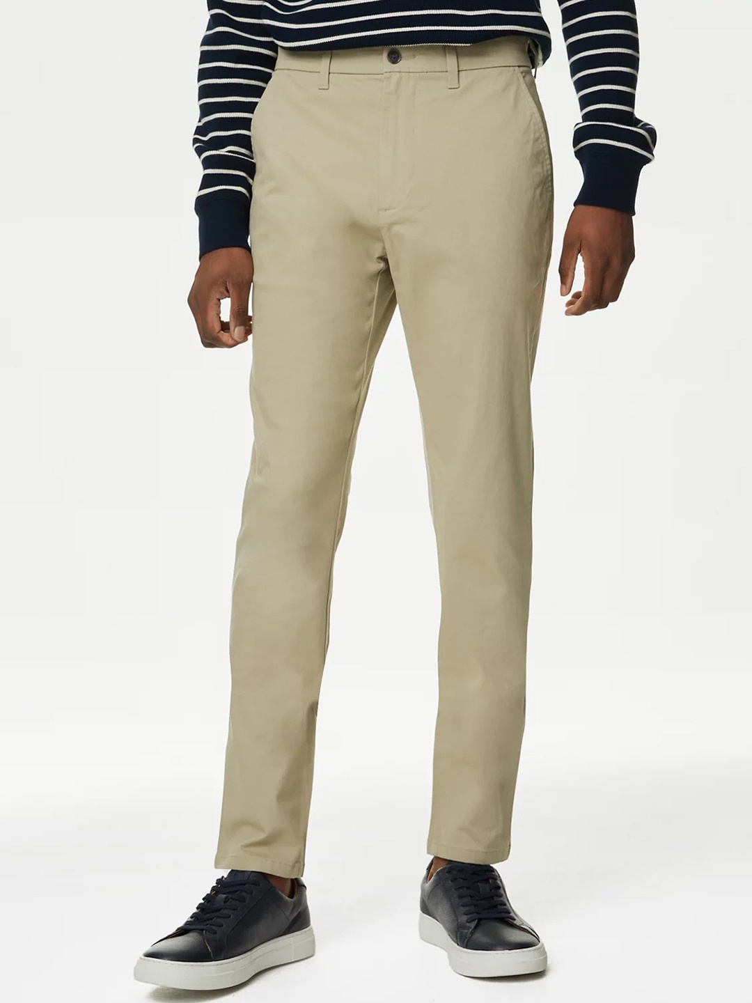 

Marks & Spencer Men Slim Fit Mid Rise Chinos Trousers, Beige